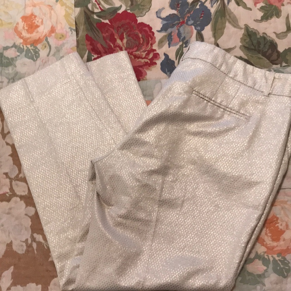 J.Crew Factory City Fit Gold Shimmer Pants - W 14